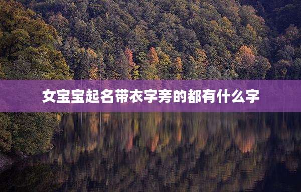 女宝宝起名带衣字旁的都有什么字