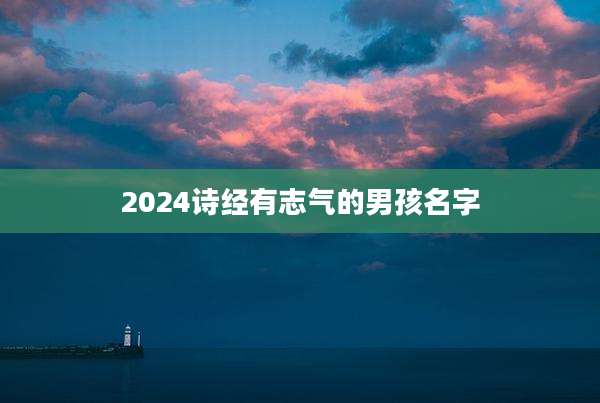 2024诗经有志气的男孩名字