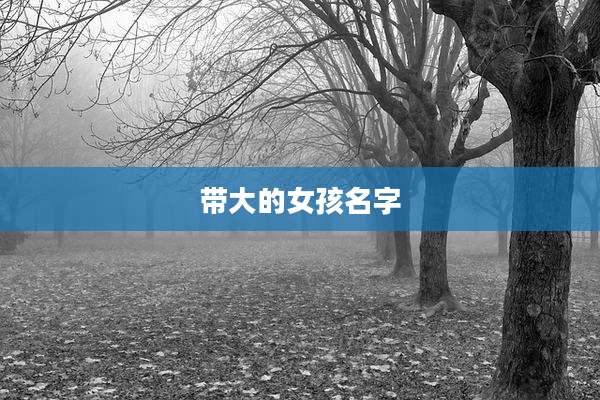 带大的女孩名字