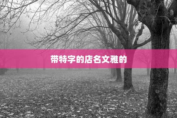 带特字的店名文雅的