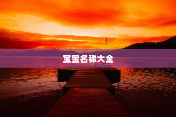 宝宝名称大全