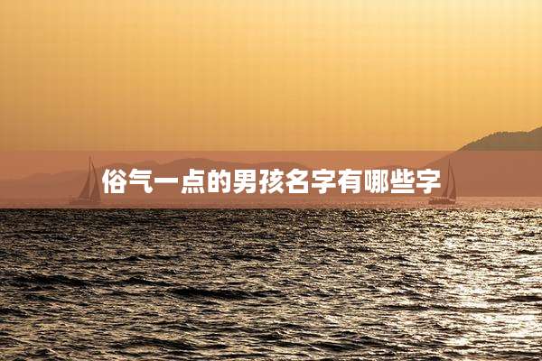 俗气一点的男孩名字有哪些字
