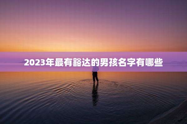 2023年最有豁达的男孩名字有哪些