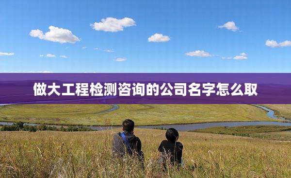 做大工程检测咨询的公司名字怎么取