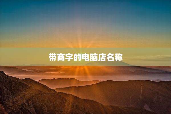 带商字的电脑店名称