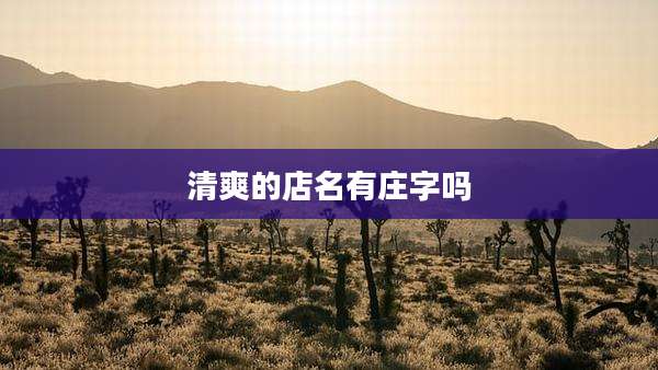 清爽的店名有庄字吗