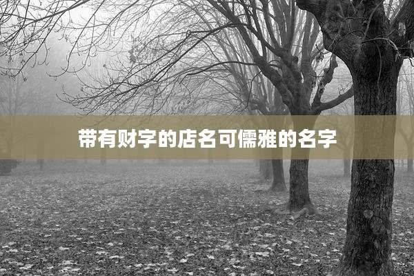 带有财字的店名可儒雅的名字