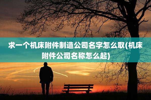 求一个机床附件制造公司名字怎么取(机床附件公司名称怎么起)
