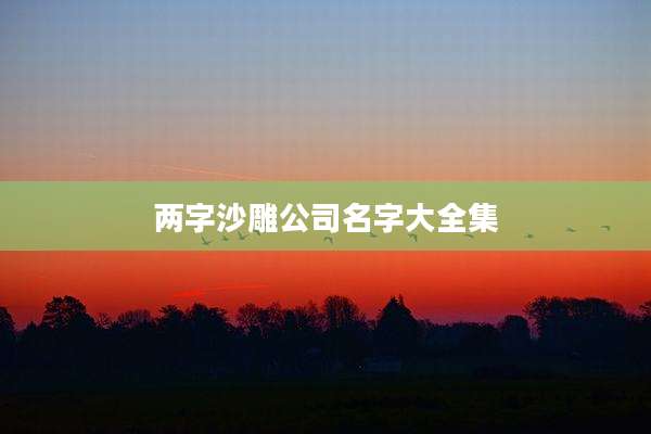 两字沙雕公司名字大全集