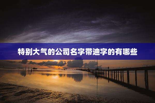 特别大气的公司名字带迪字的有哪些