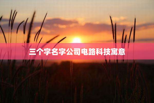 三个字名字公司电路科技寓意