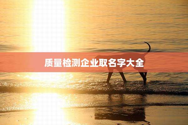 质量检测企业取名字大全
