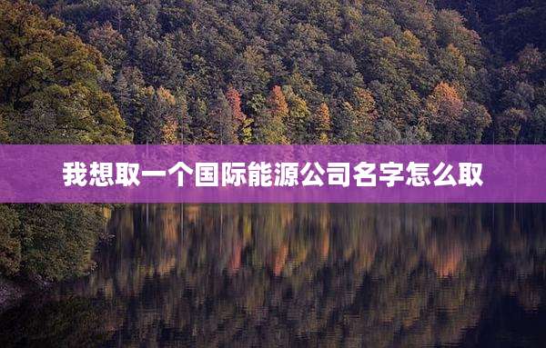 我想取一个国际能源公司名字怎么取