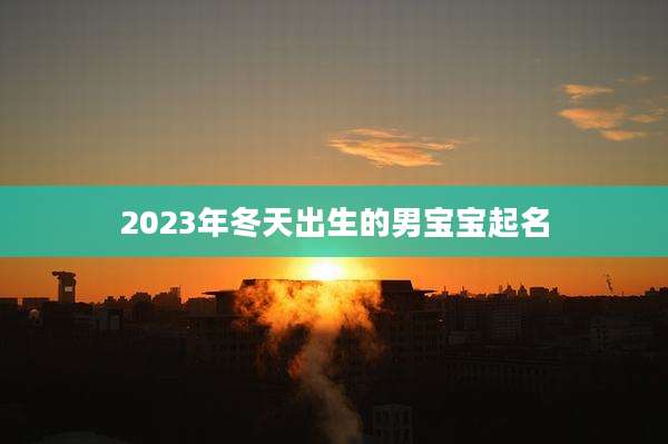 2023年冬天出生的男宝宝起名