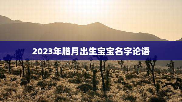 2023年腊月出生宝宝名字论语