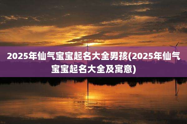 2025年仙气宝宝起名大全男孩(2025年仙气宝宝起名大全及寓意)