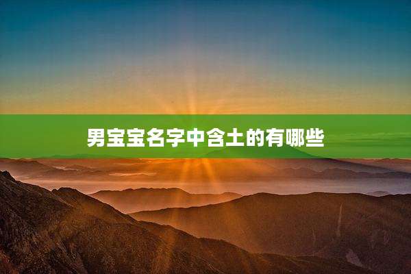 男宝宝名字中含土的有哪些