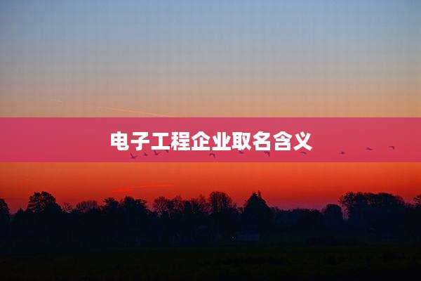 电子工程企业取名含义