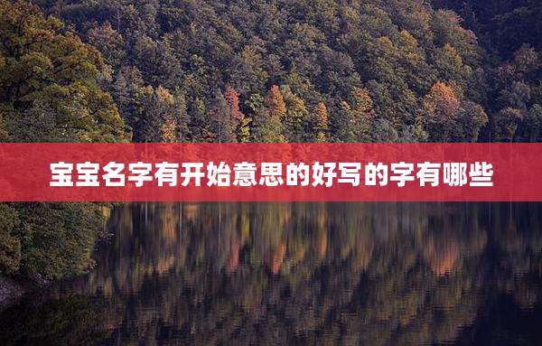 宝宝名字有开始意思的好写的字有哪些