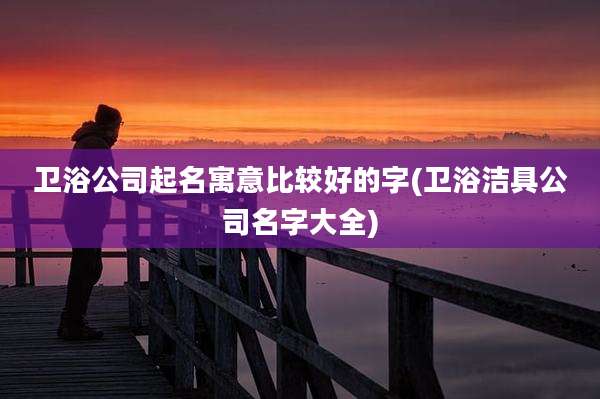 卫浴公司起名寓意比较好的字(卫浴洁具公司名字大全)
