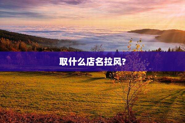 取什么店名拉风?