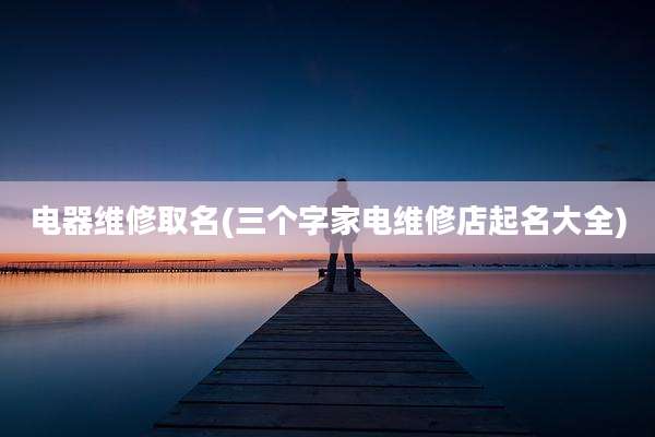 电器维修取名(三个字家电维修店起名大全)