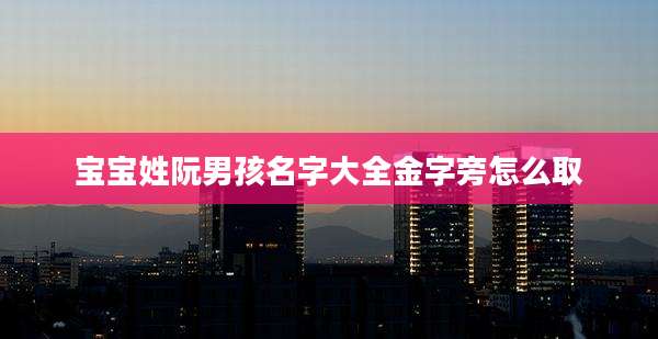 宝宝姓阮男孩名字大全金字旁怎么取