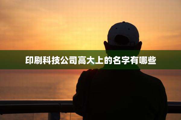 印刷科技公司高大上的名字有哪些
