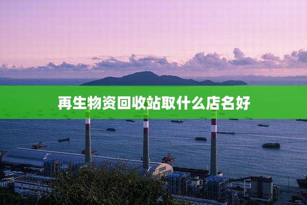 再生物资回收站取什么店名好
