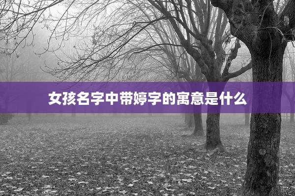 女孩名字中带婷字的寓意是什么
