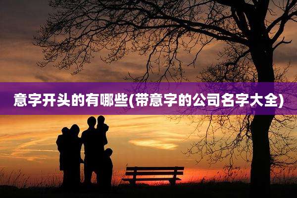 意字开头的有哪些(带意字的公司名字大全)