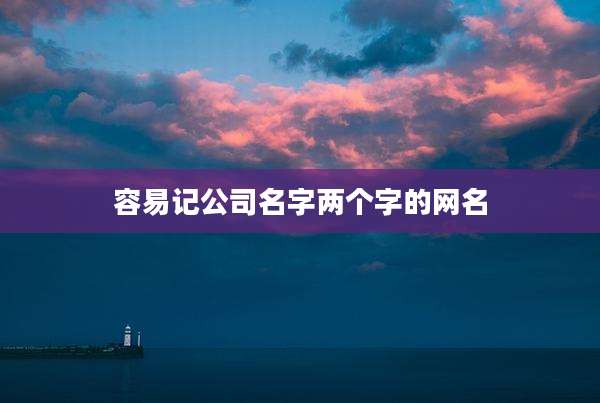 容易记公司名字两个字的网名