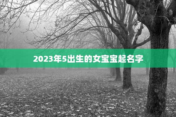 2023年5出生的女宝宝起名字