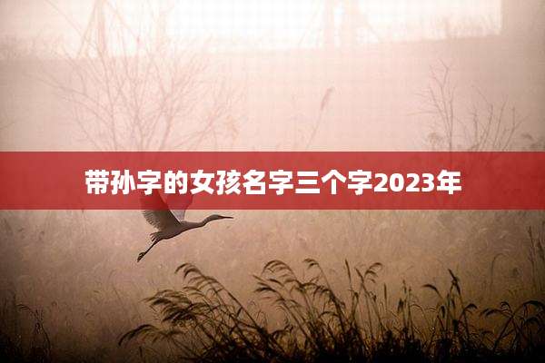 带孙字的女孩名字三个字2023年