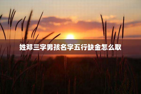 姓邓三字男孩名字五行缺金怎么取