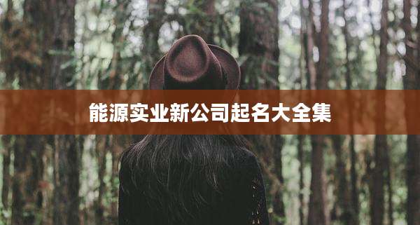能源实业新公司起名大全集