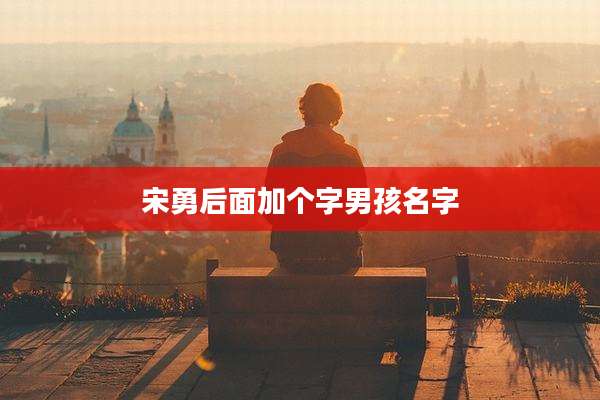 宋勇后面加个字男孩名字