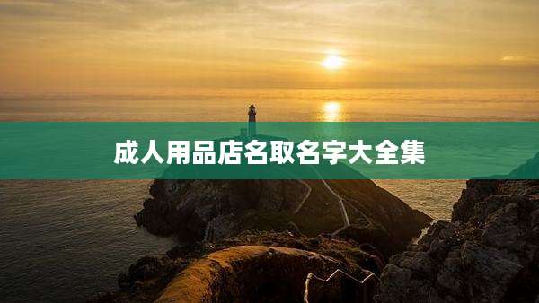 成人用品店名取名字大全集