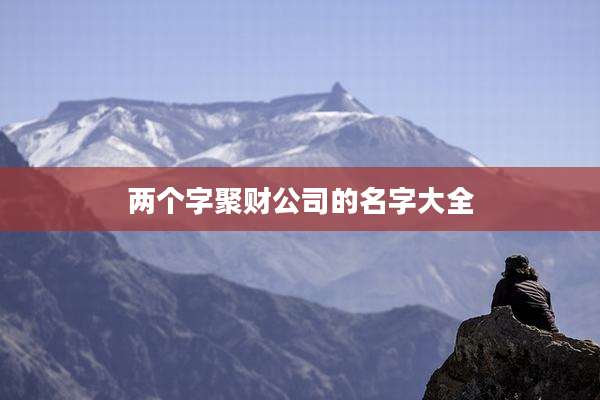 两个字聚财公司的名字大全