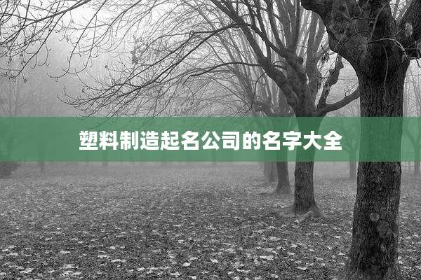 塑料制造起名公司的名字大全