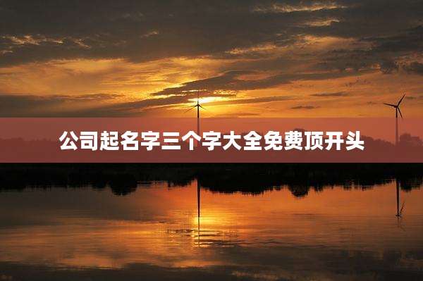 公司起名字三个字大全免费顶开头