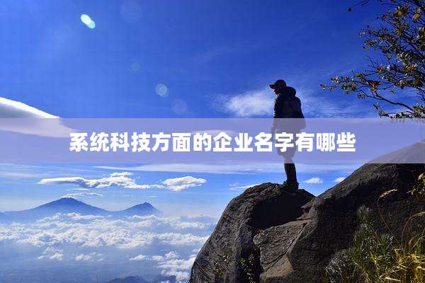 系统科技方面的企业名字有哪些