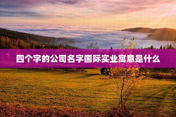 四个字的公司名字国际实业寓意是什么