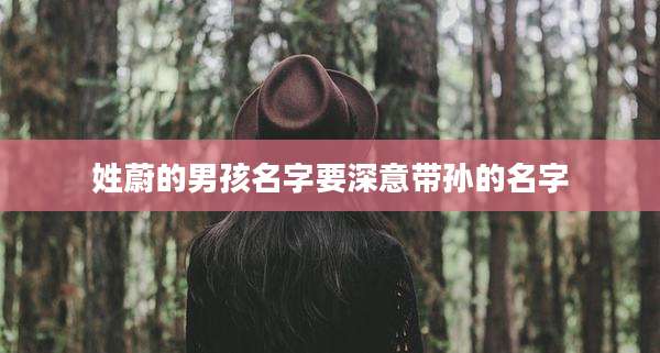 姓蔚的男孩名字要深意带孙的名字