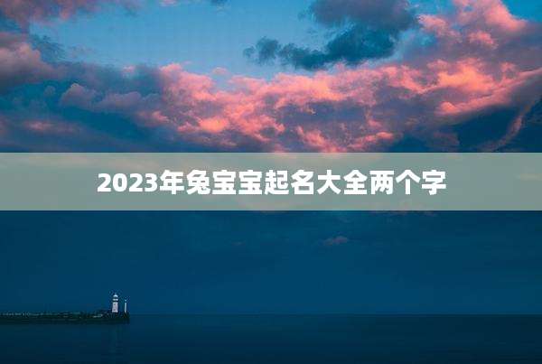 2023年兔宝宝起名大全两个字