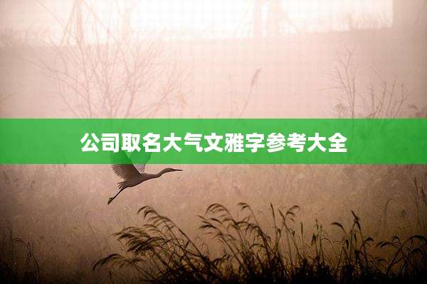 公司取名大气文雅字参考大全
