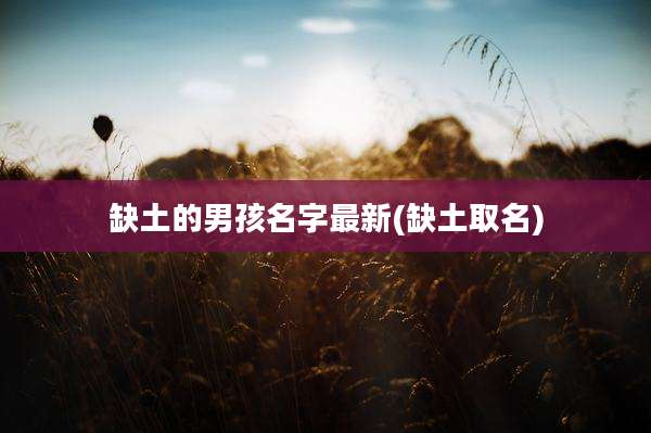 缺土的男孩名字最新(缺土取名)