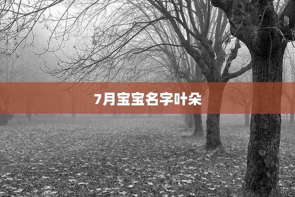 7月宝宝名字叶朵