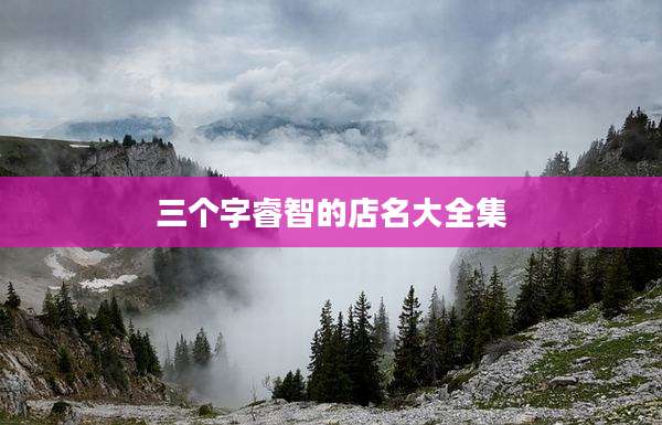 三个字睿智的店名大全集