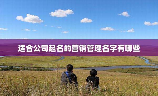 适合公司起名的营销管理名字有哪些